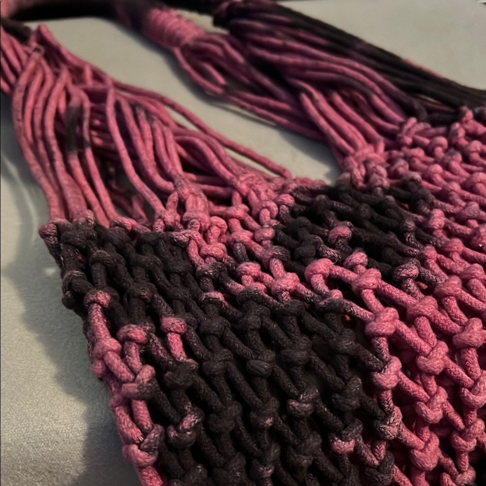 EARTHBOUND Pink and Black Bohemian Shoulder Bag